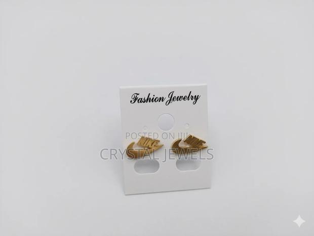 Stylish Gold Nike Logo Stud Earrings (Pair( - thumbnail 2