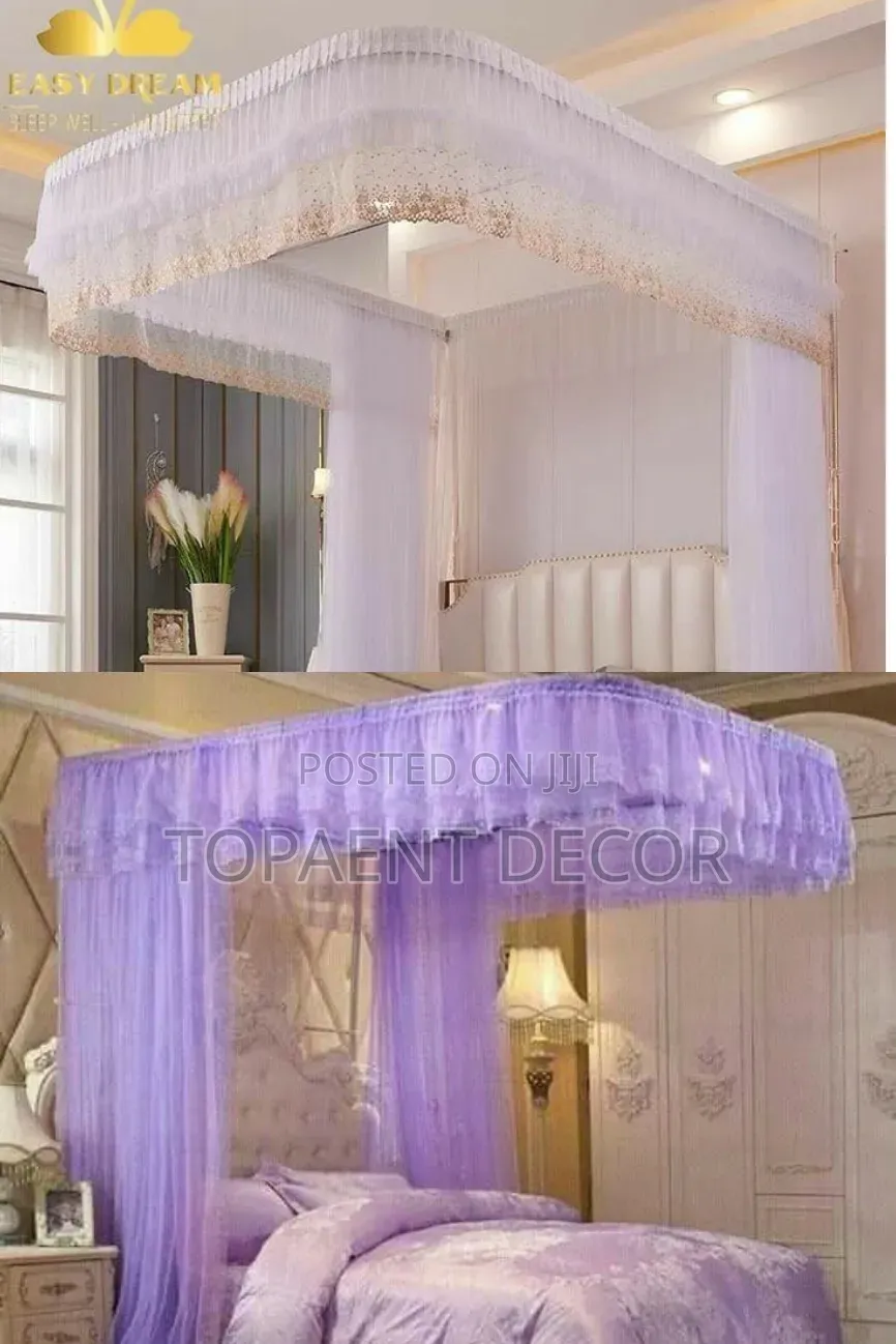 Purple and White, Bites Free,2 Stand Mosquito Nets