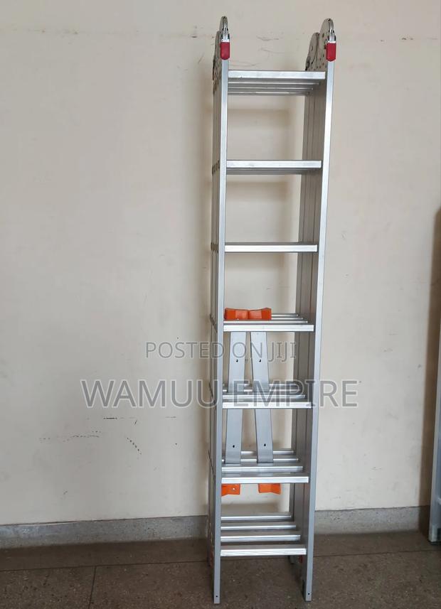 4*7/28ft/8.4m Multi-Purpose, Foldable Aluminum Ladder - thumbnail 2