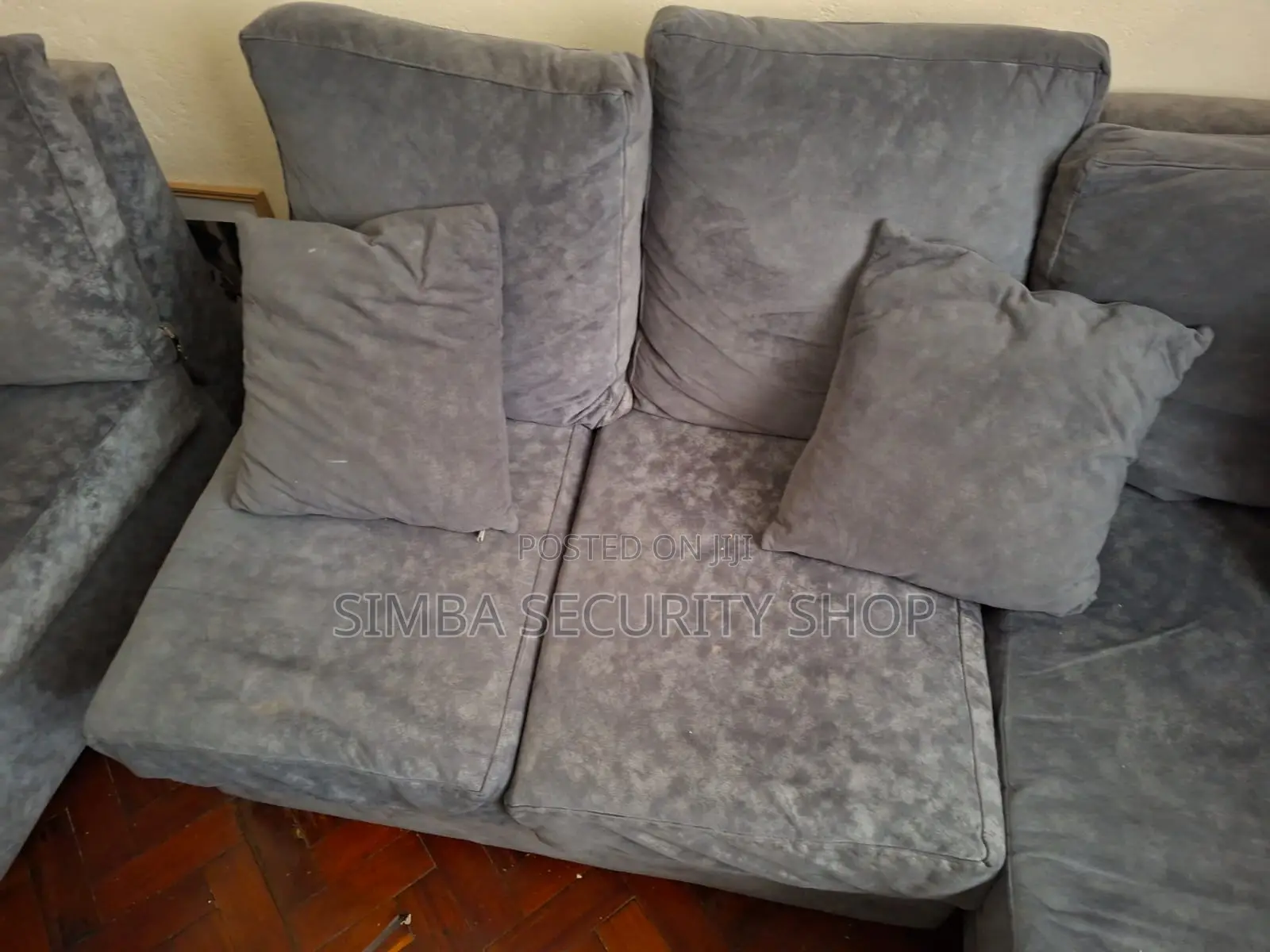 Luxury Grey U Shaped 7 Seater Sofa Plus Coffee Table Glass Set