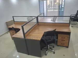 L Shape Work Station With Drawers