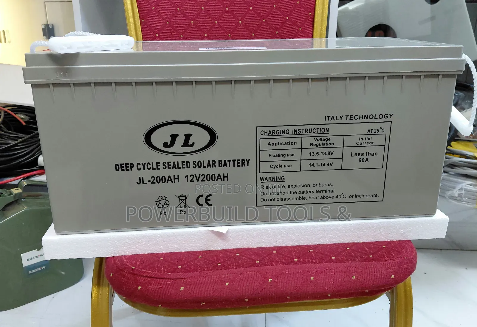Jl-200ah-12v Deep Cycle Solar Battery With Italian Technology