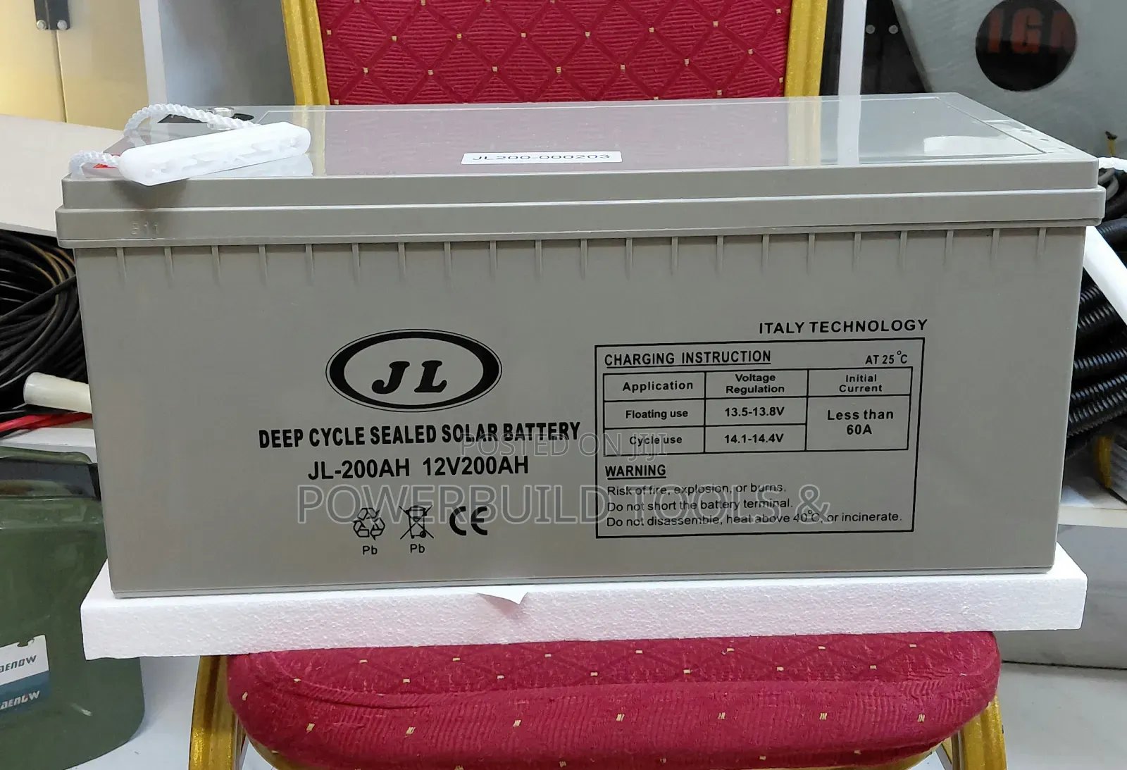 Jl-200ah-12v Deep Cycle Solar Battery With Italian Technology