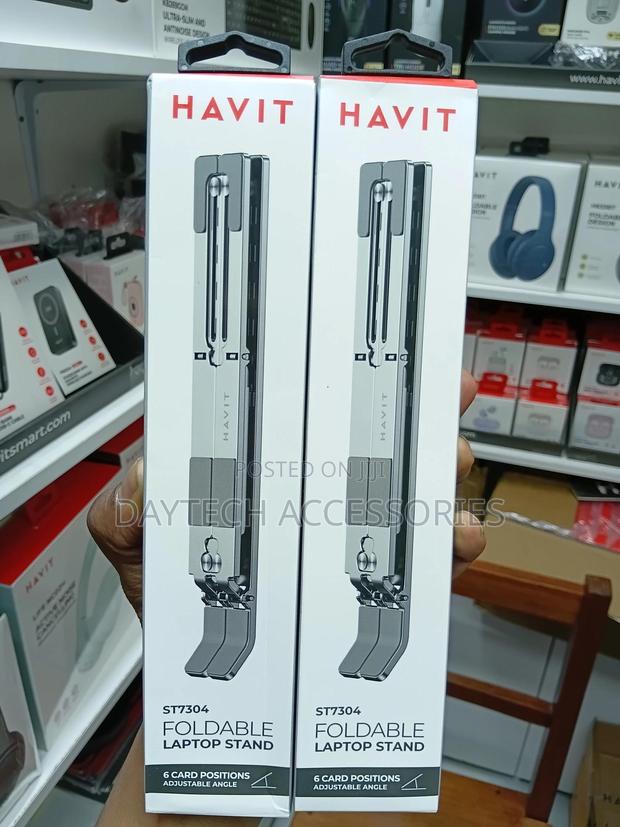 Havit Foldable Laptop Stand Silver Aluminum Alloy Type - thumbnail 2