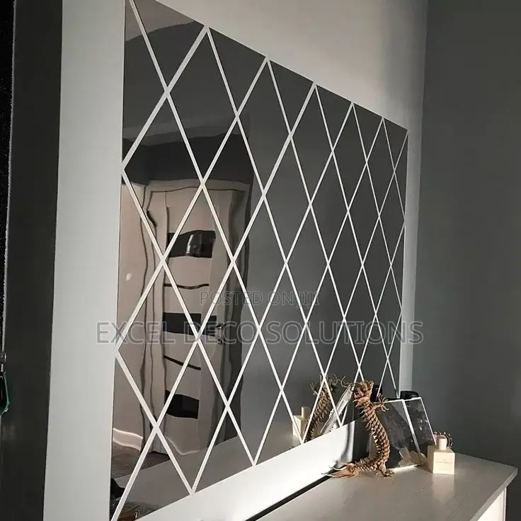 Diamond Acrylic Mirror Tiles for Modern Wall Decoration Use