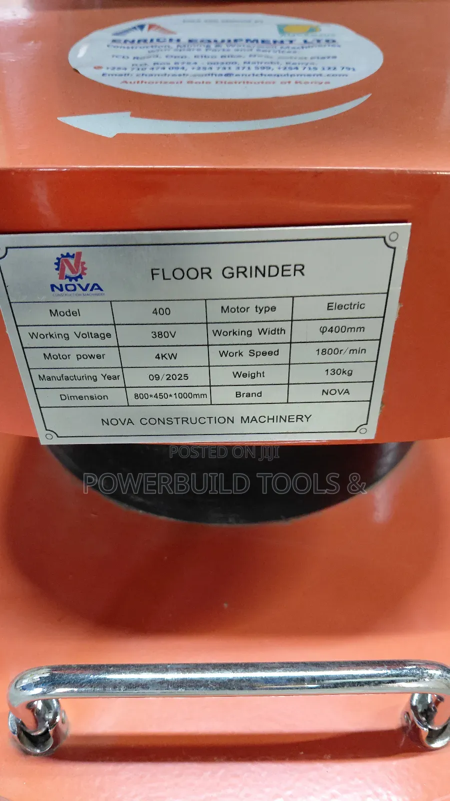 Industrial Concrete Floor Grinder and Polisher Hand-Push Model 5.5hp