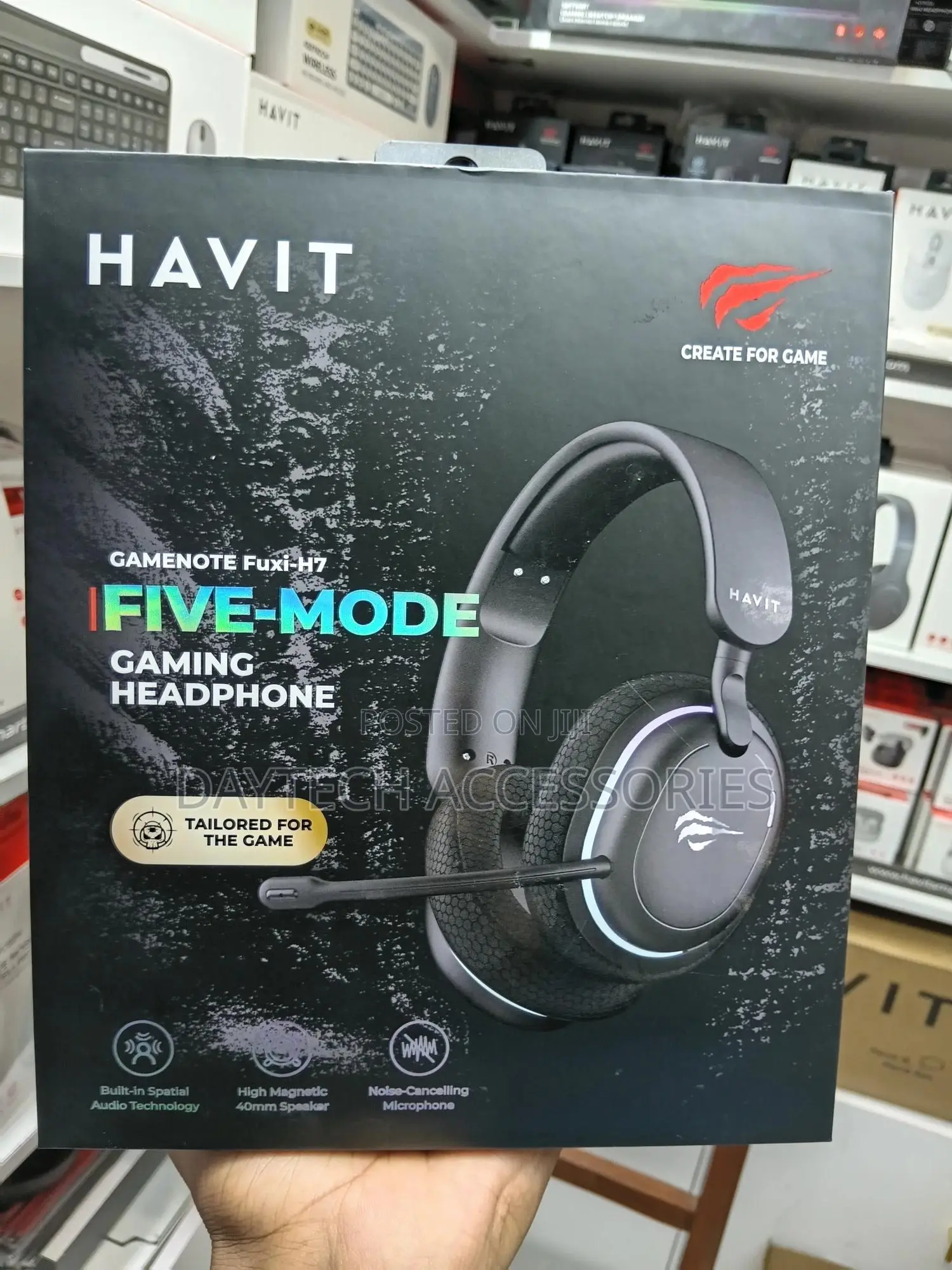 The Havit Gamenote Fuxi-h7 Five-mode Gaming Headphone.