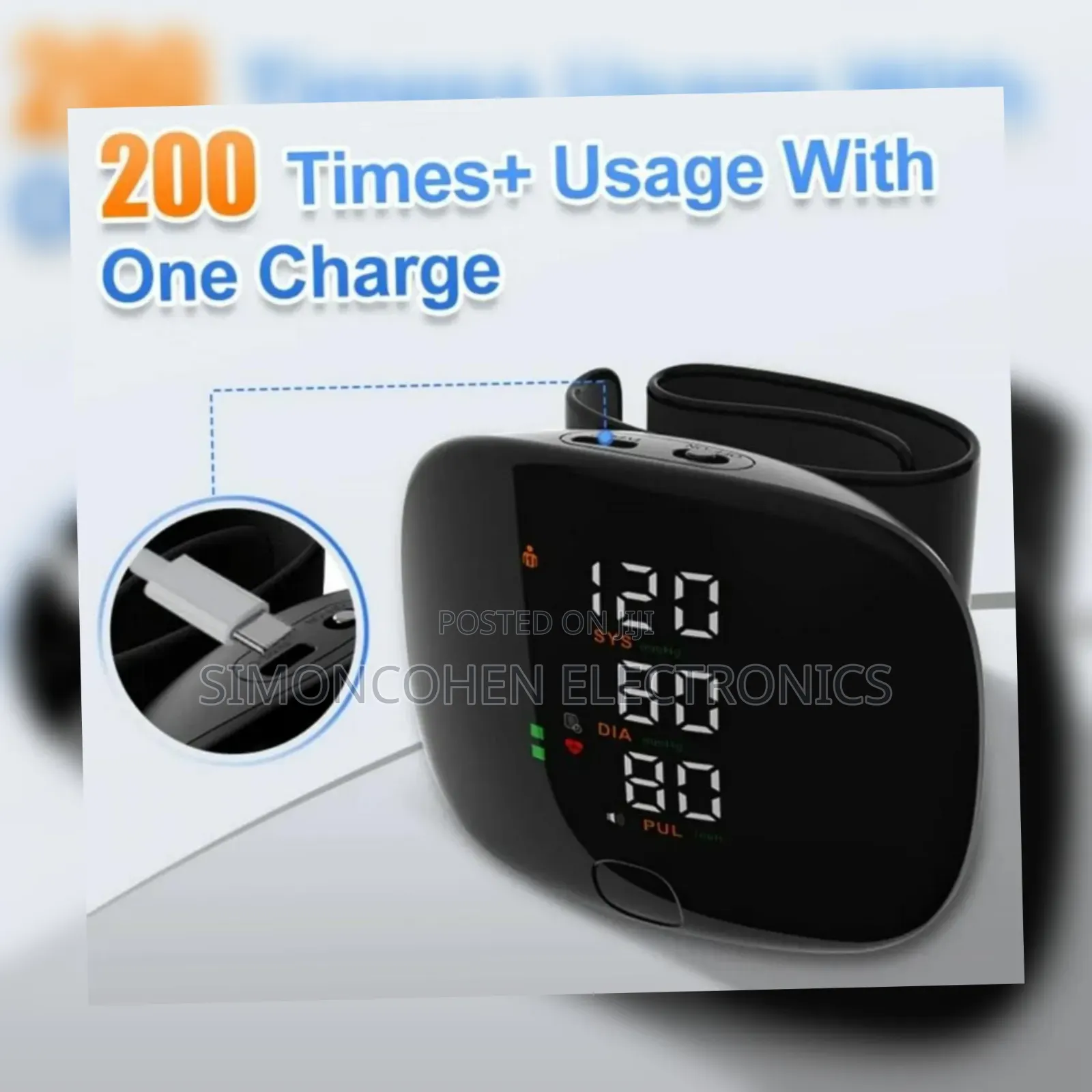 Wrist Electronic Rechargeable Blood Pressure Monitoring Kit