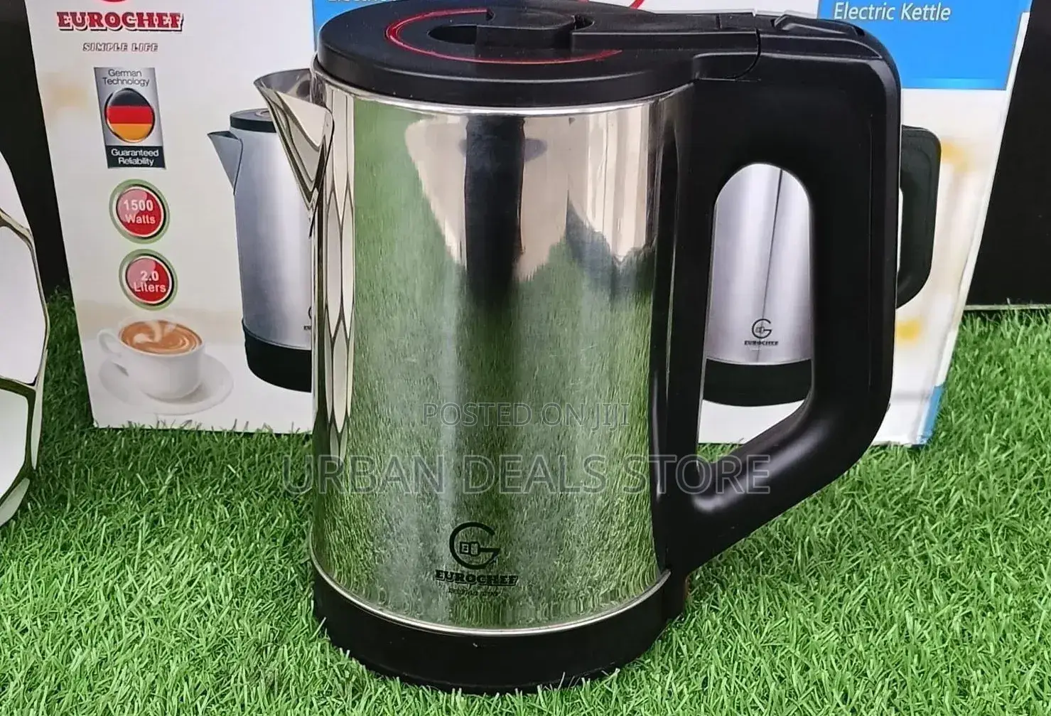 2 Litres Eurochef Stainless Steel Electric Kettle