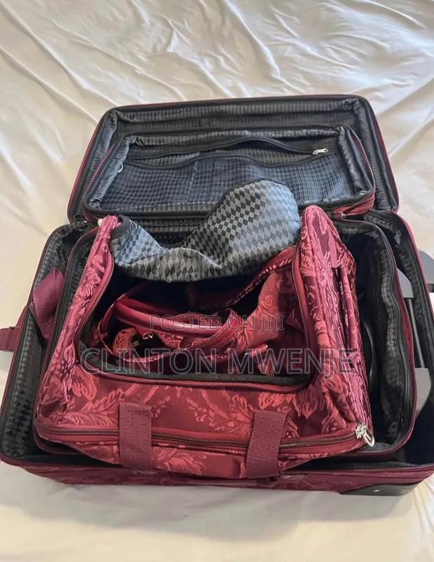 Burgundy Luggage Set - main view