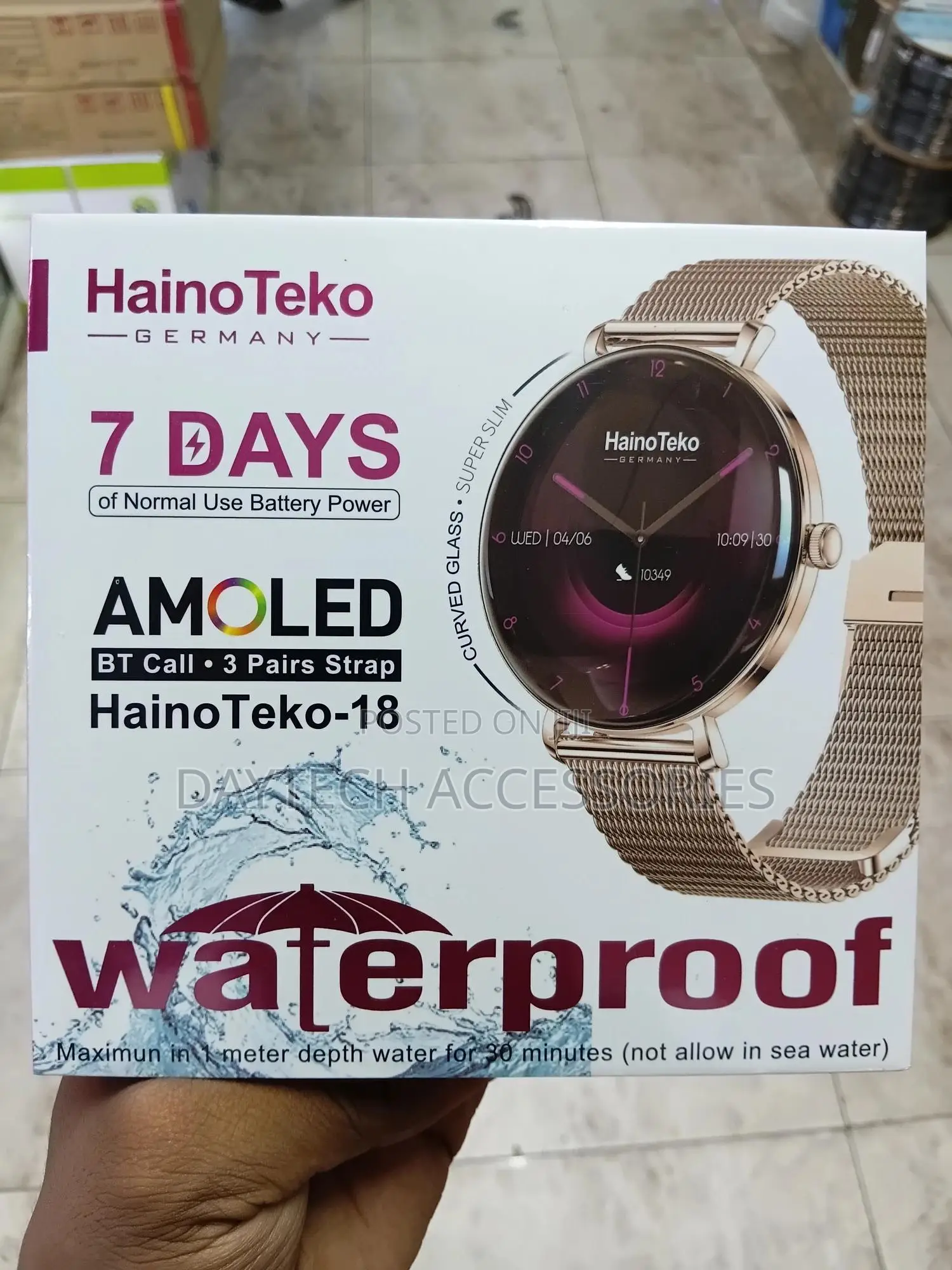 The Hainoteko-18 Waterproof Smartwatch Designed in Germany.