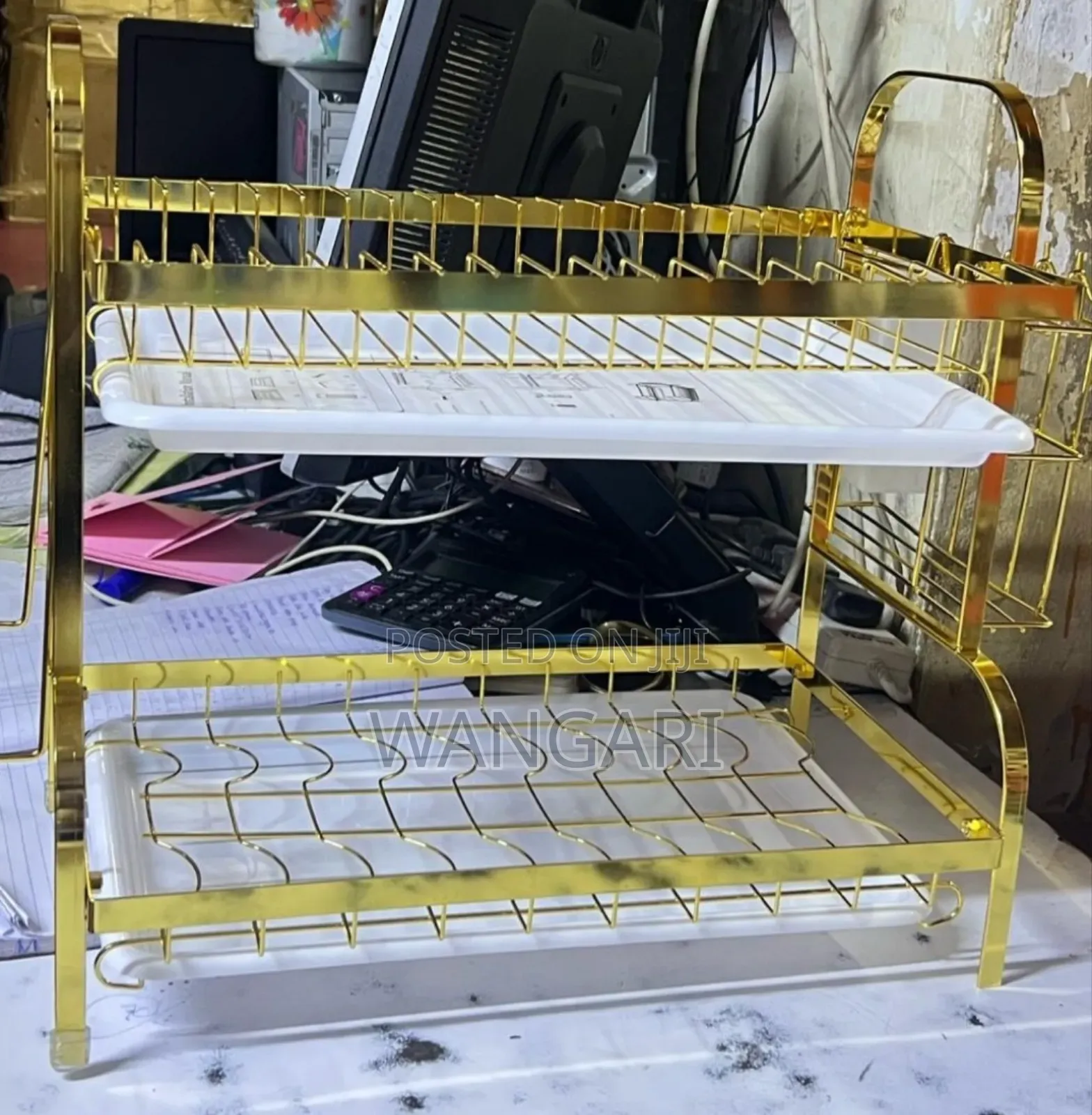 2 Tier Dish Rack Golden