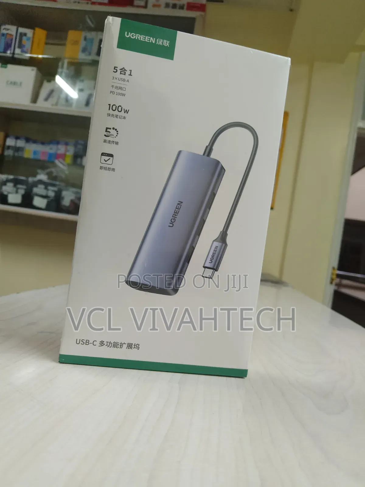 Ugreen Cm252 5 -in -1 Docking Station- Usb-C to 3*Usb 3.0 /Rj45