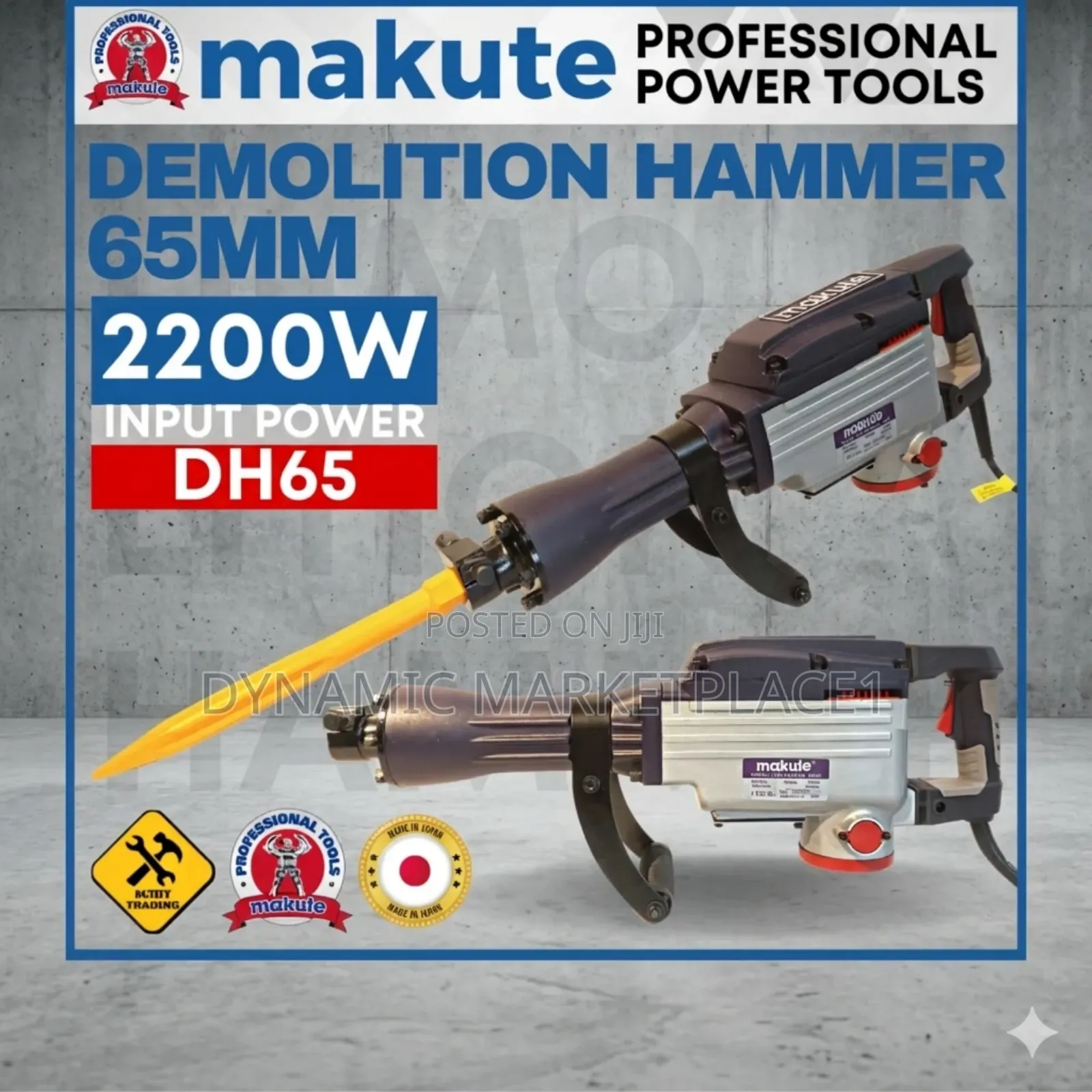 Makute Dh65 Professional Heavy-Duty Demolition Hammer