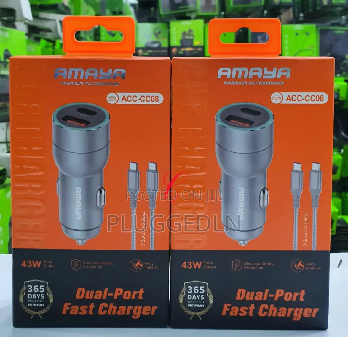 Amaya Dual-Port Fast Car Charger.