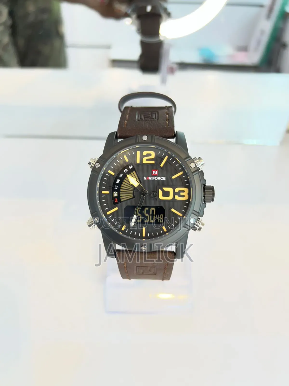 Naviforce Nf9095 Men’S Leather Strap Watch –Bc
