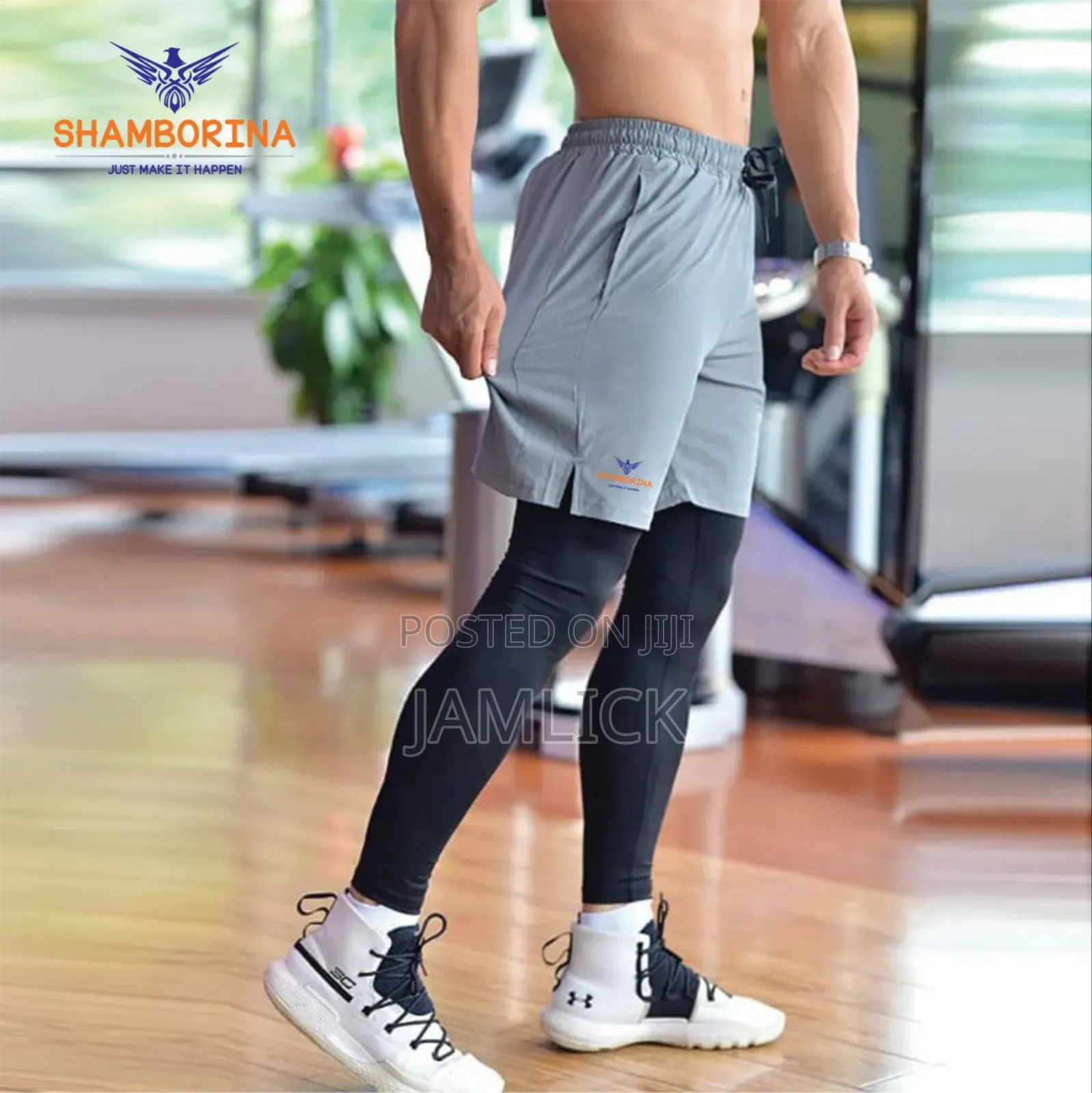 2-in-1 Men’S Gym Shorts With Leggings –Sh