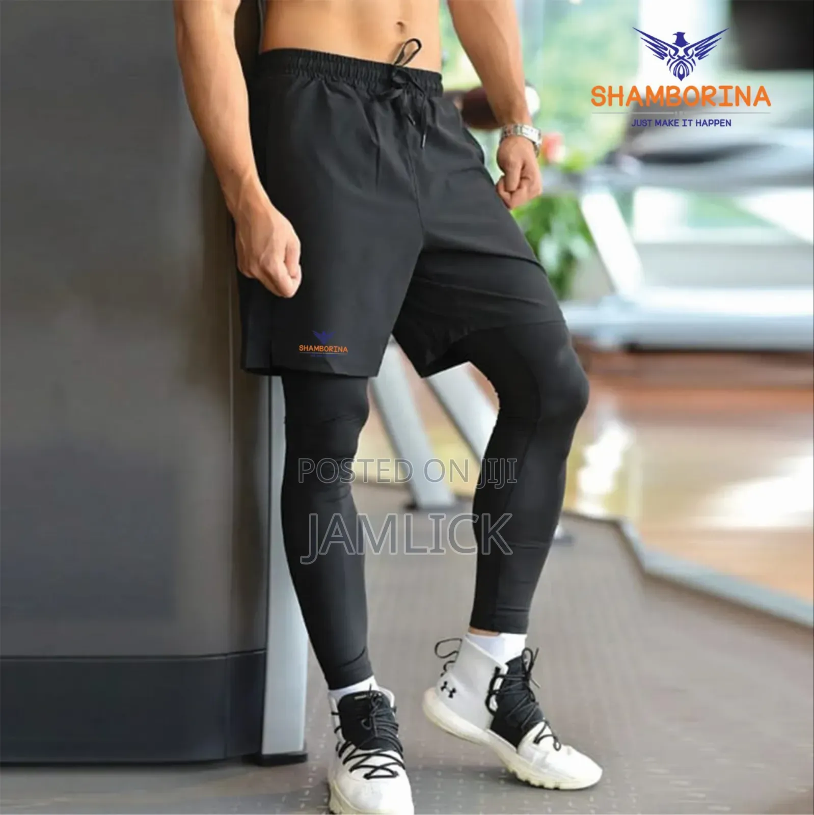 2-in-1 Men’S Gym Shorts With Leggings –Sh
