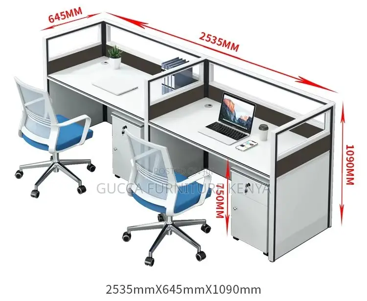 2-Seater Straight Modular Imported Work-Station
