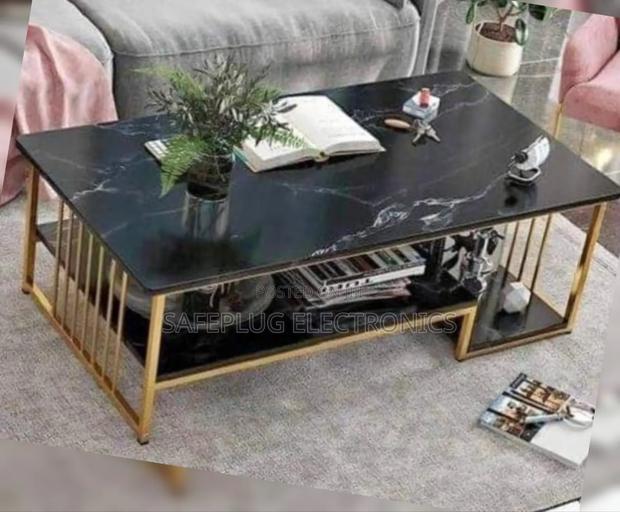 Executive Black Marble Coffee Table – Modern Luxury - thumbnail 2