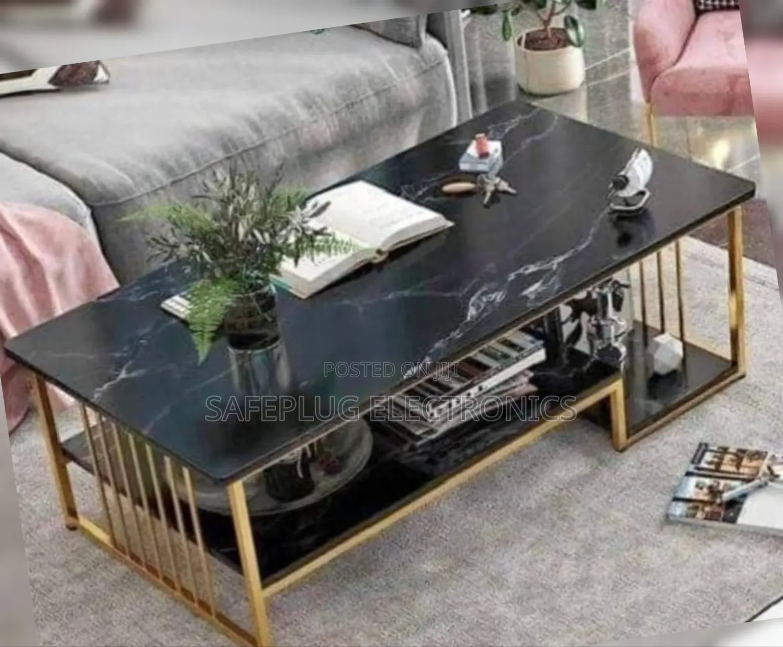Executive Black Marble Coffee Table – Modern Luxury