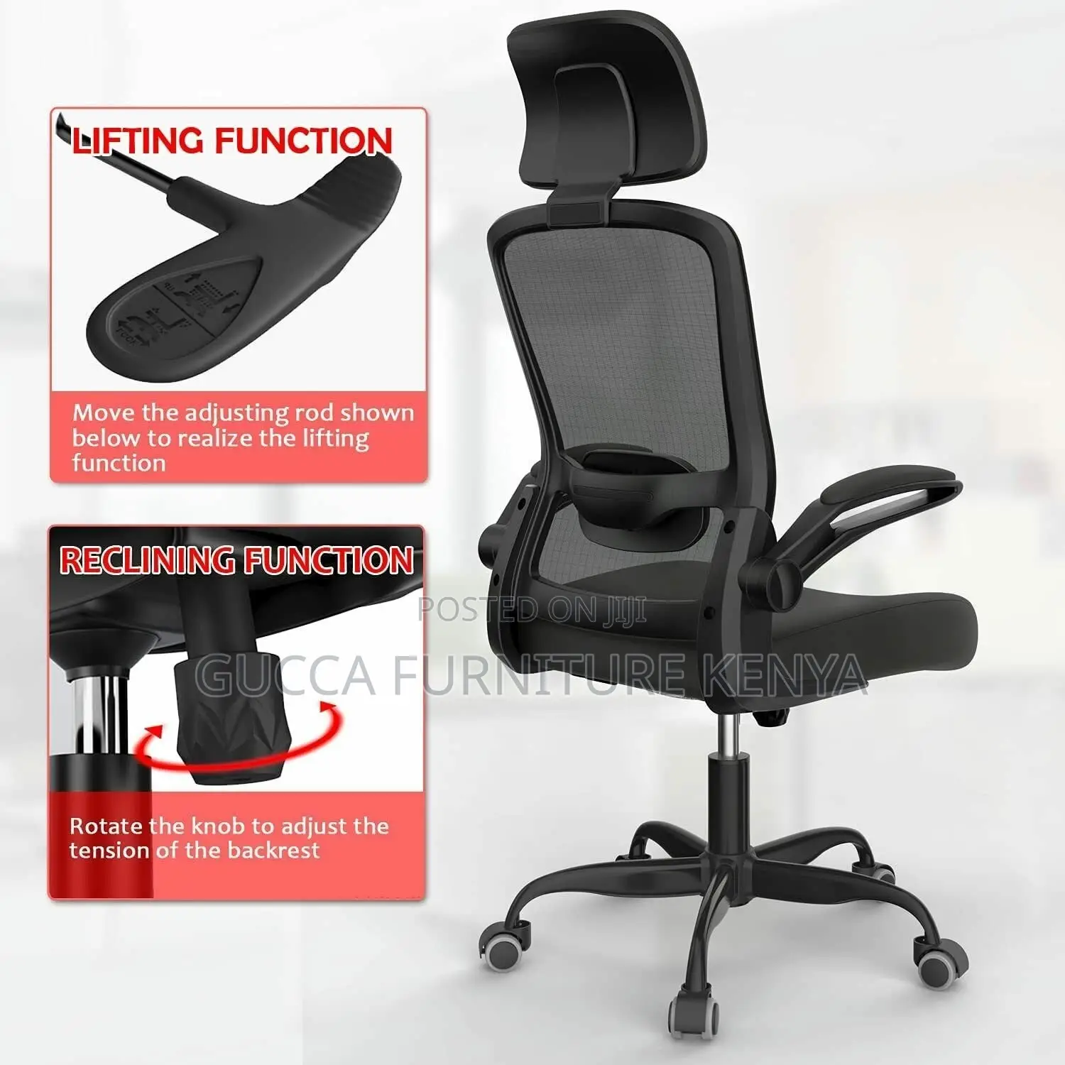 Ergonomic Home Desk Chair With Flip Arms