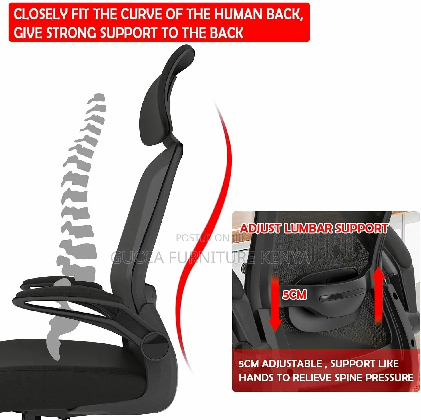 Ergonomic Home Desk Chair With Flip Arms