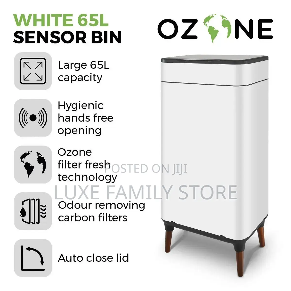 Modern Automatic Motion Sensor Trash Can Featuring a Touchless Lid
