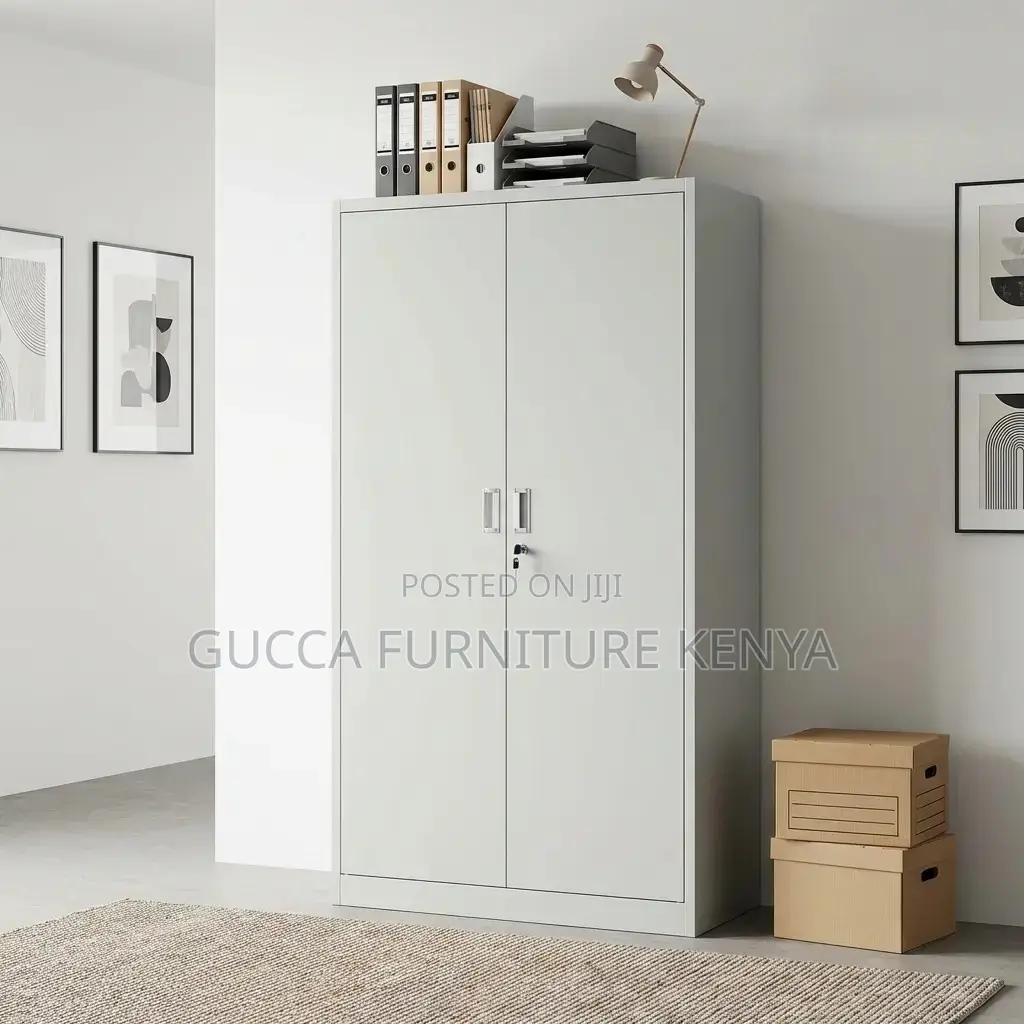 2-Door Metallic Cabinet With Adjustable Shelves