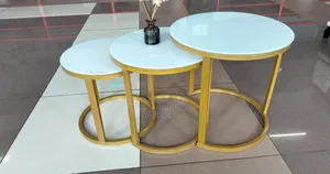 3-in-1 Executive Glass Effect Marble Table – Dv
