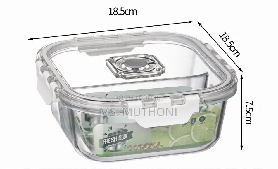 Large Capacity Borosilicate Glass Lunch Box / Food Storage Container