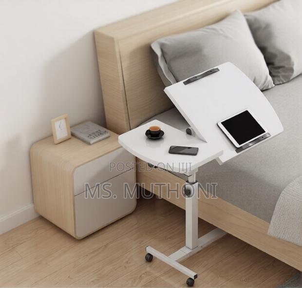 Mobile Laptop Desk Featuring Adjustable Height and Lockable Wheels - thumbnail 2