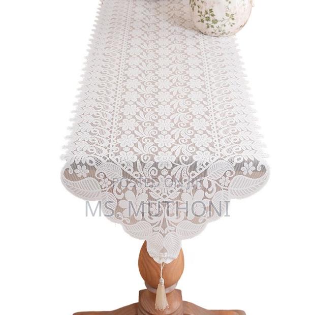 Long (40cms *260cms ) Intricate White French Lace Table Runner - thumbnail 2