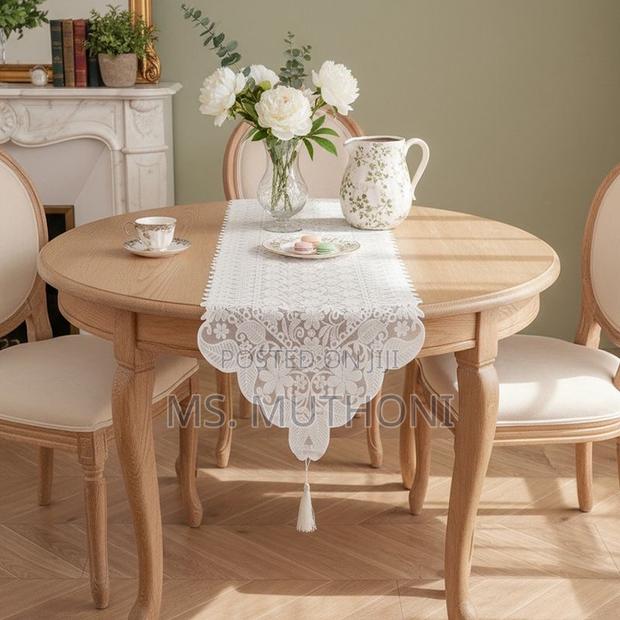 Long (40cms *260cms ) Intricate White French Lace Table Runner