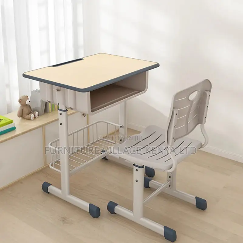 School Kids Desks Adjustable Writing Desk and Chair Set With Hook
