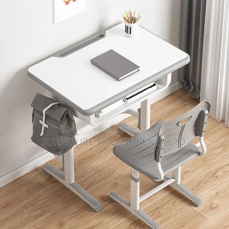 School Kids Desks Adjustable Writing Desk and Chair Set With Hook