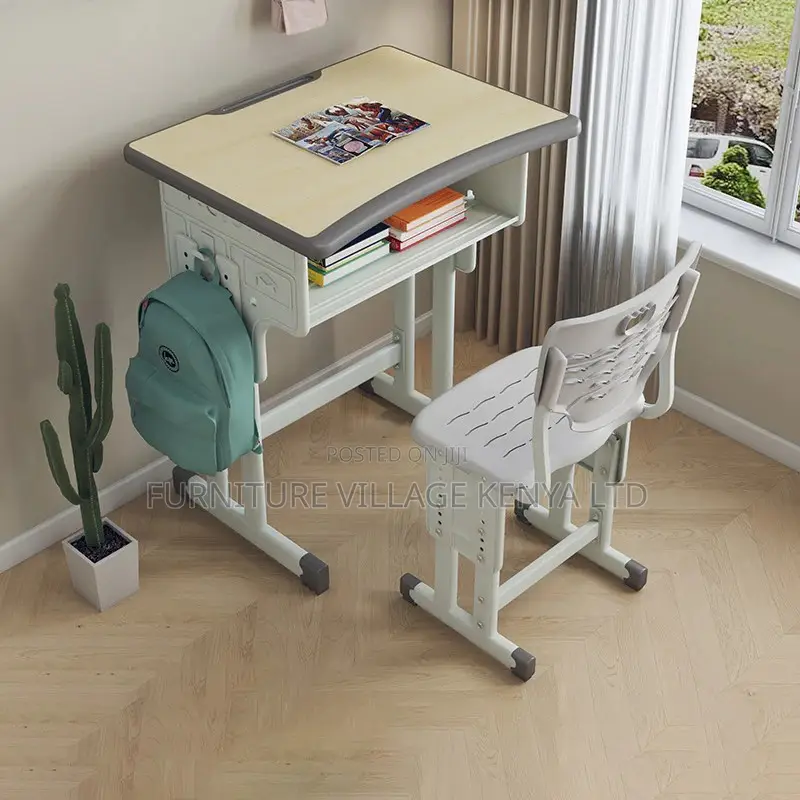 School Kids Desks Adjustable Writing Desk and Chair Set With Hook