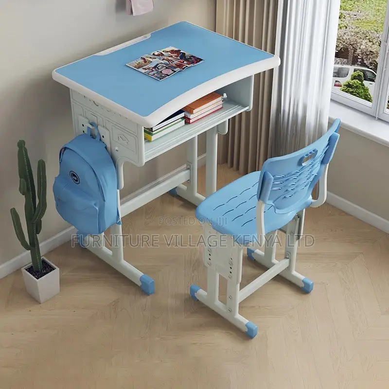 School Kids Desks Adjustable Writing Desk and Chair Set With Hook