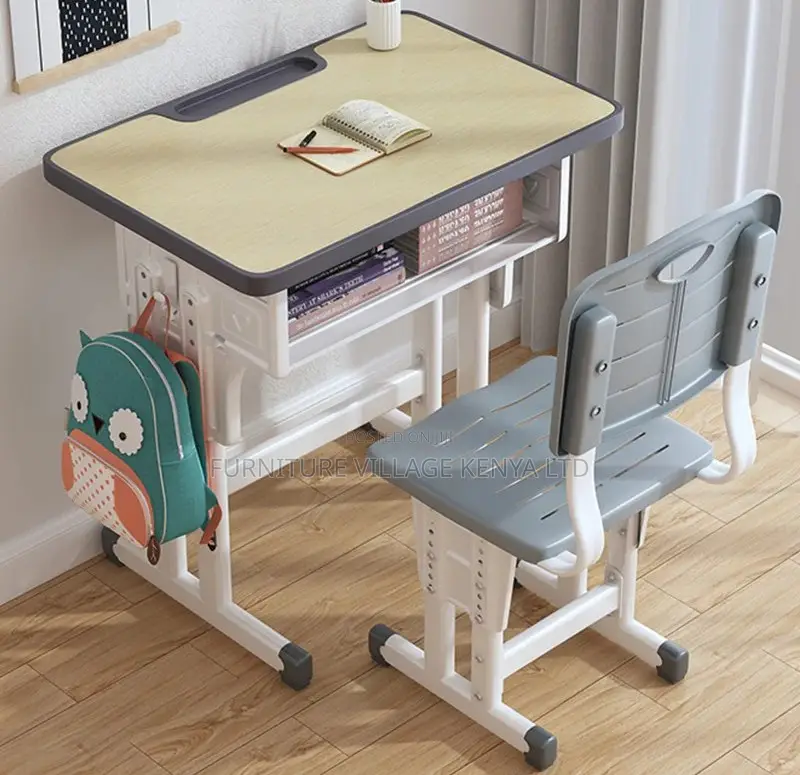 School Kids Desks Adjustable Writing Desk and Chair Set With Hook