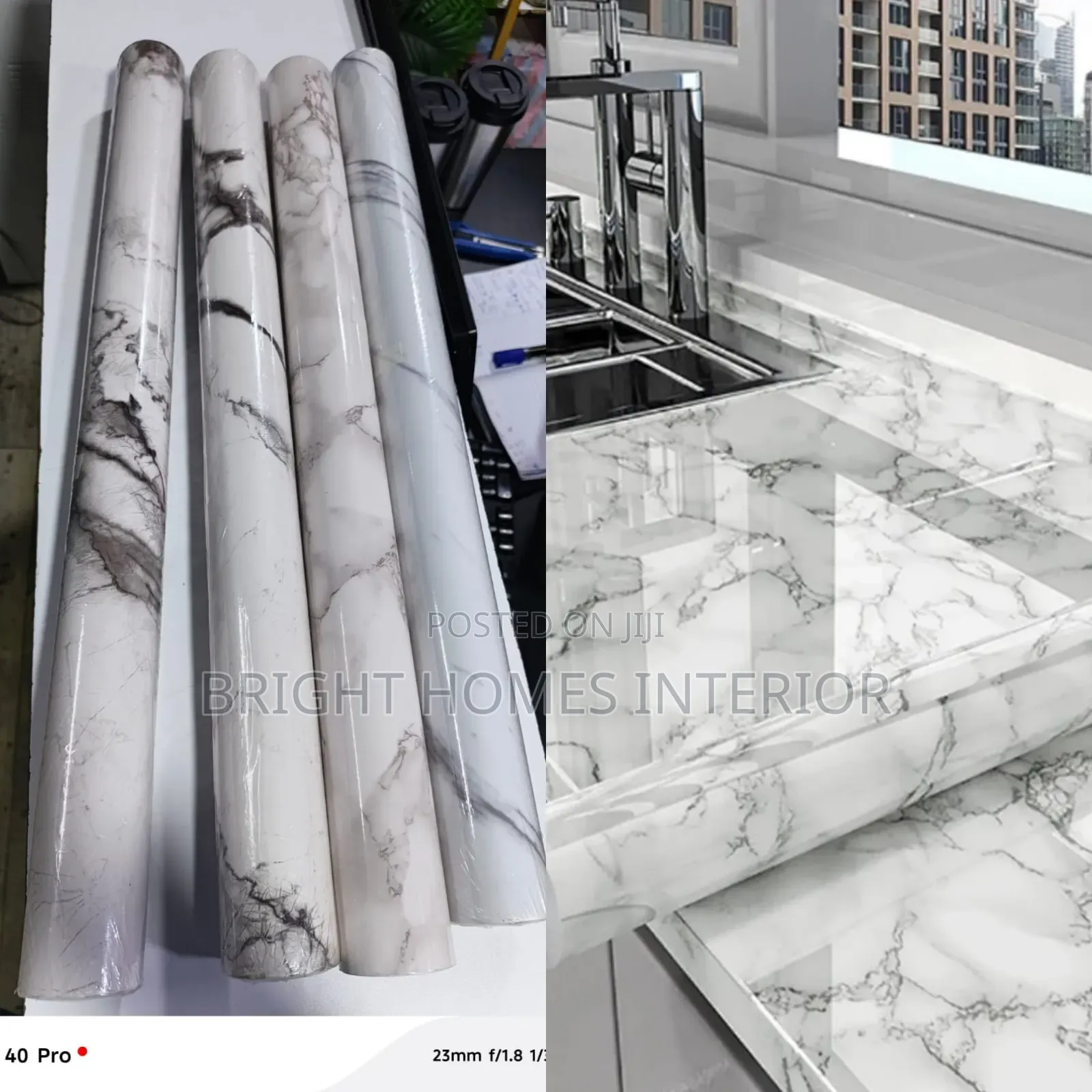 White Grey Marble Peel and Stick Contact Paper