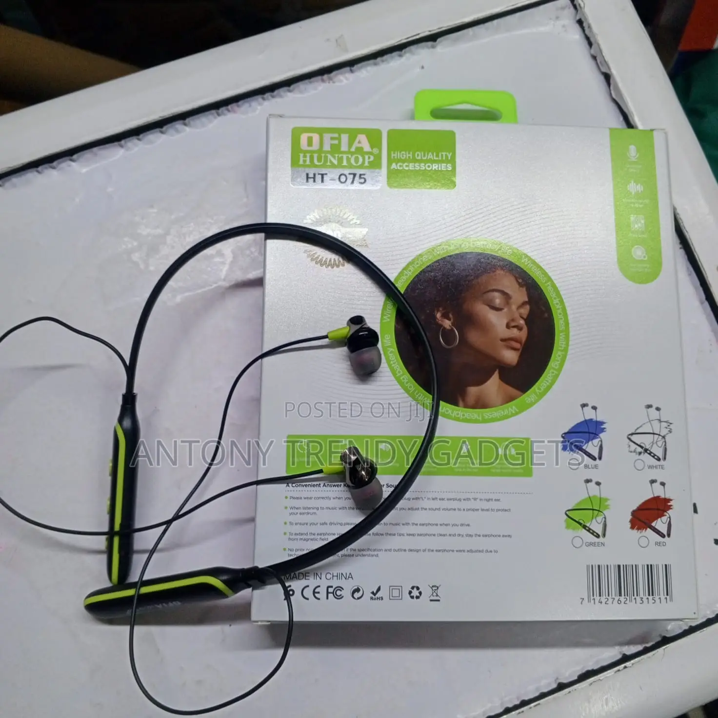 Ofia Huntop Ht-075 Bluetooth Neckband Earphones Hifi Audio