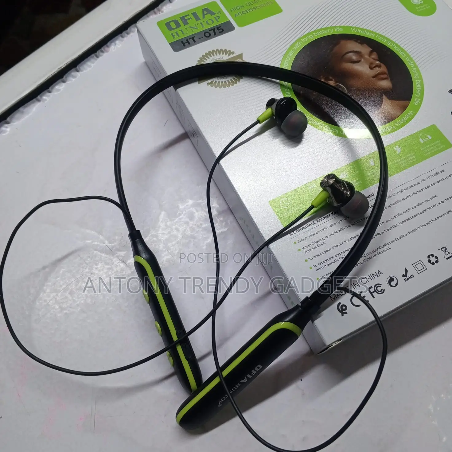 Ofia Huntop Ht-075 Earphones Long Battery Bluetooth Hifi