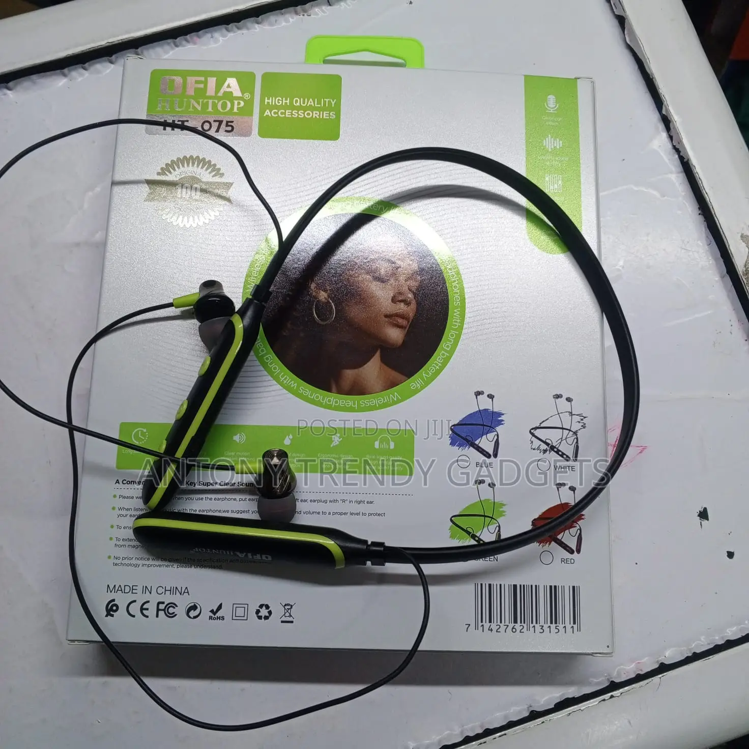 Ht-075 Wireless Earbuds Neckband Smart Touch Control