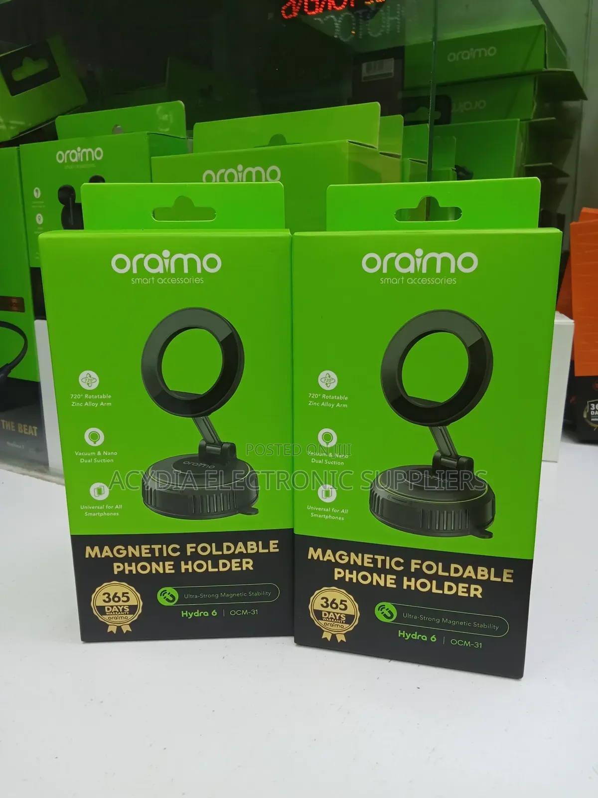 Oraimo Hydra 6 Ultra Strong Magnetic Foldable Car Phone Holder