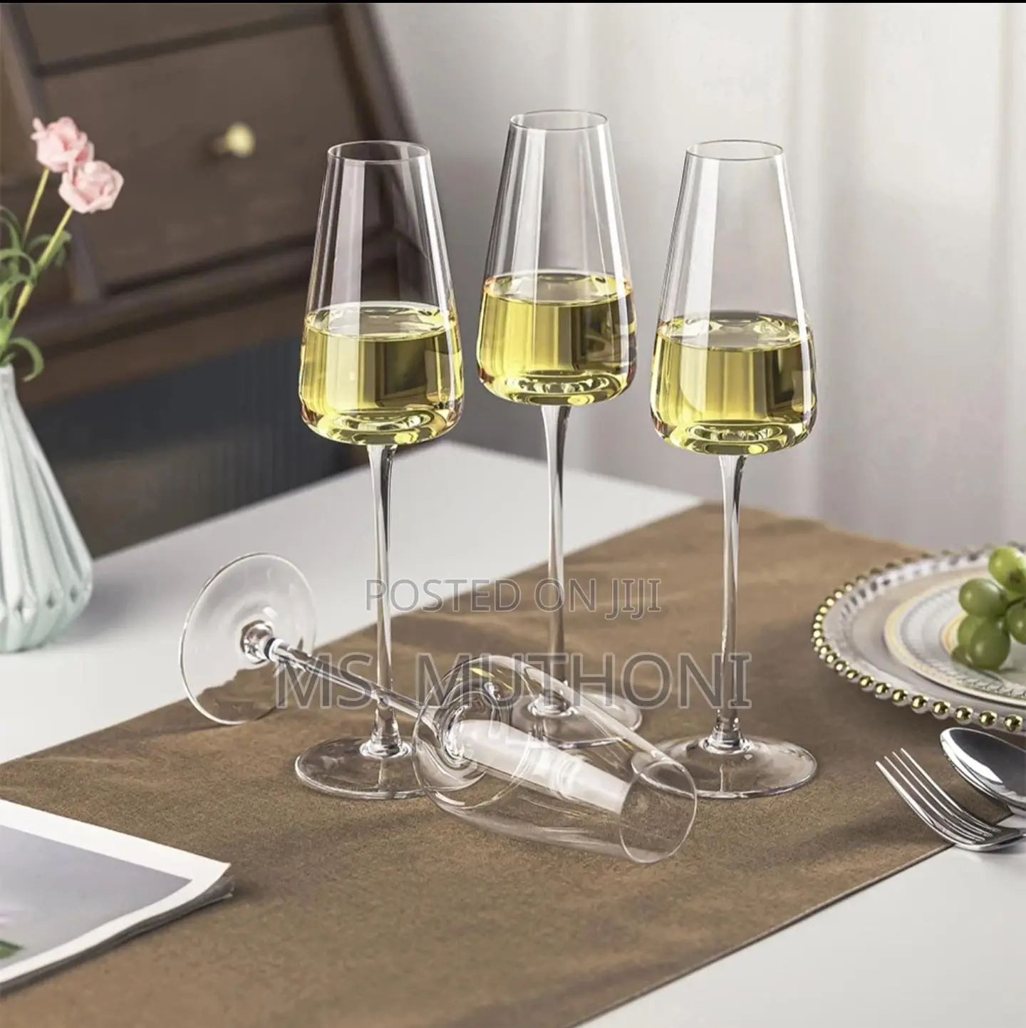 280 Ml Long Stem Wine/Champagne Flutes (2 PCS )