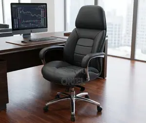 Modern Office Chair : Chrome 5star Base Executive Office Leather Chair