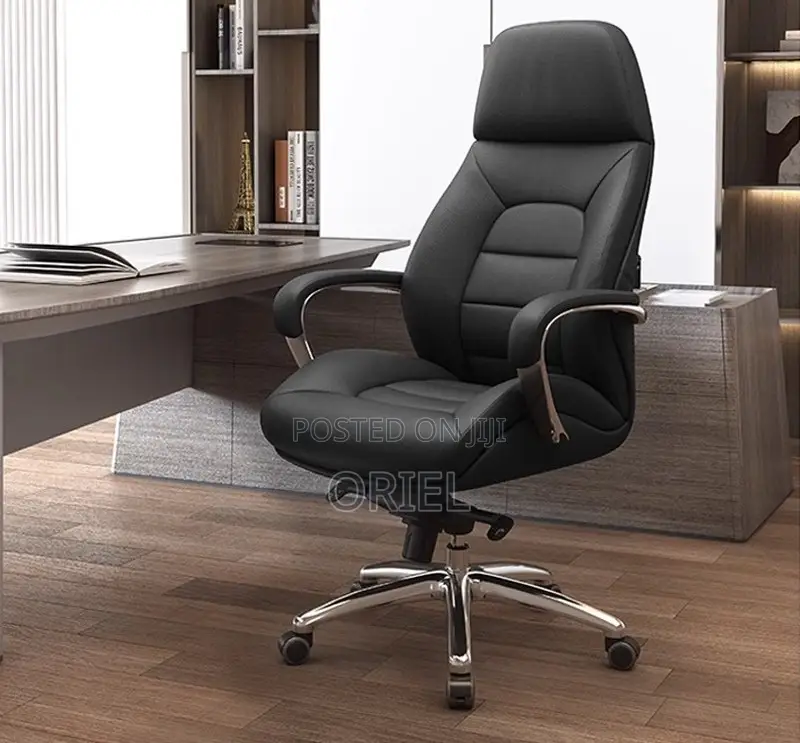 Modern Office Chair : Chrome 5star Base Executive Office Leather Chair