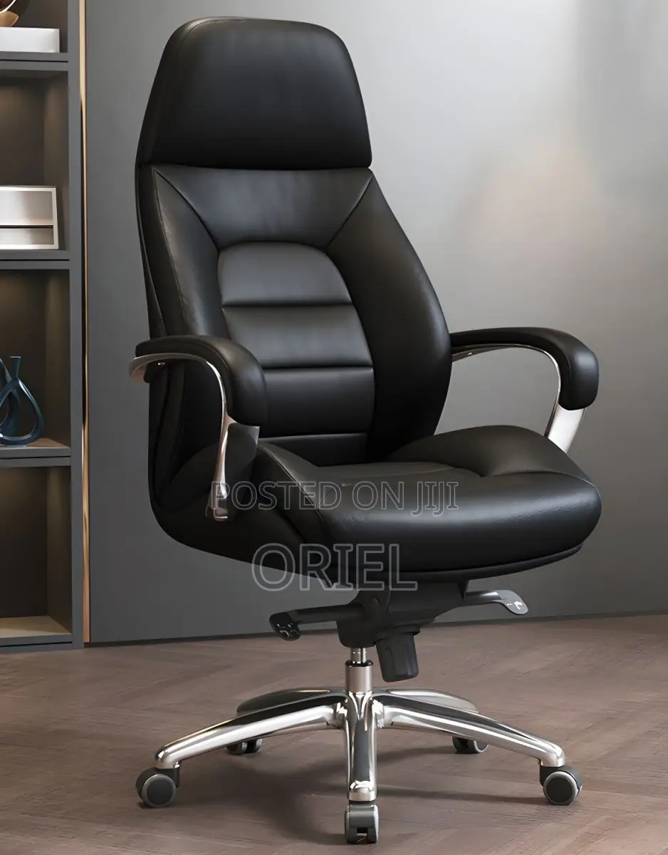 Modern Office Chair : Chrome 5star Base Executive Office Leather Chair