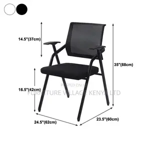 Office Chair;Black Mesh Folding Meeting Office Chair