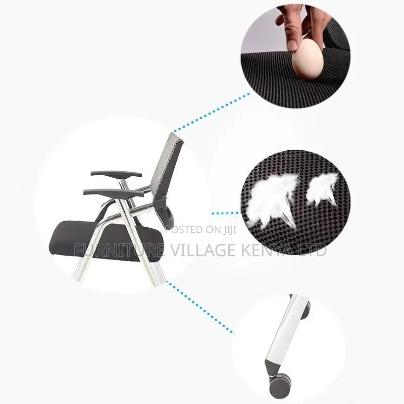 Office Chair;Black Mesh Folding Meeting Office Chair